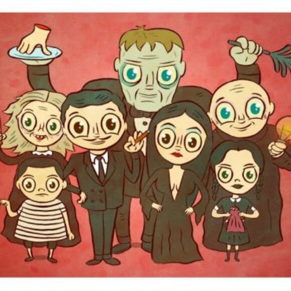 New Unused Addams Family Wednesday Goth Spooky Pop Culture Fanart Print Jellykoe - Picture 3 of 3